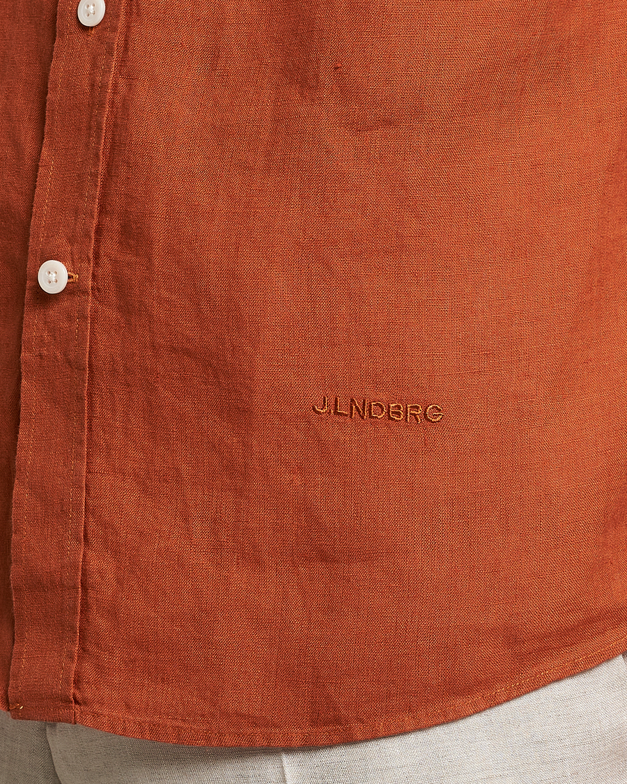 Homme | Chemises | J.Lindeberg | Slim Fit Clean Linen Shirt Bombay Brown