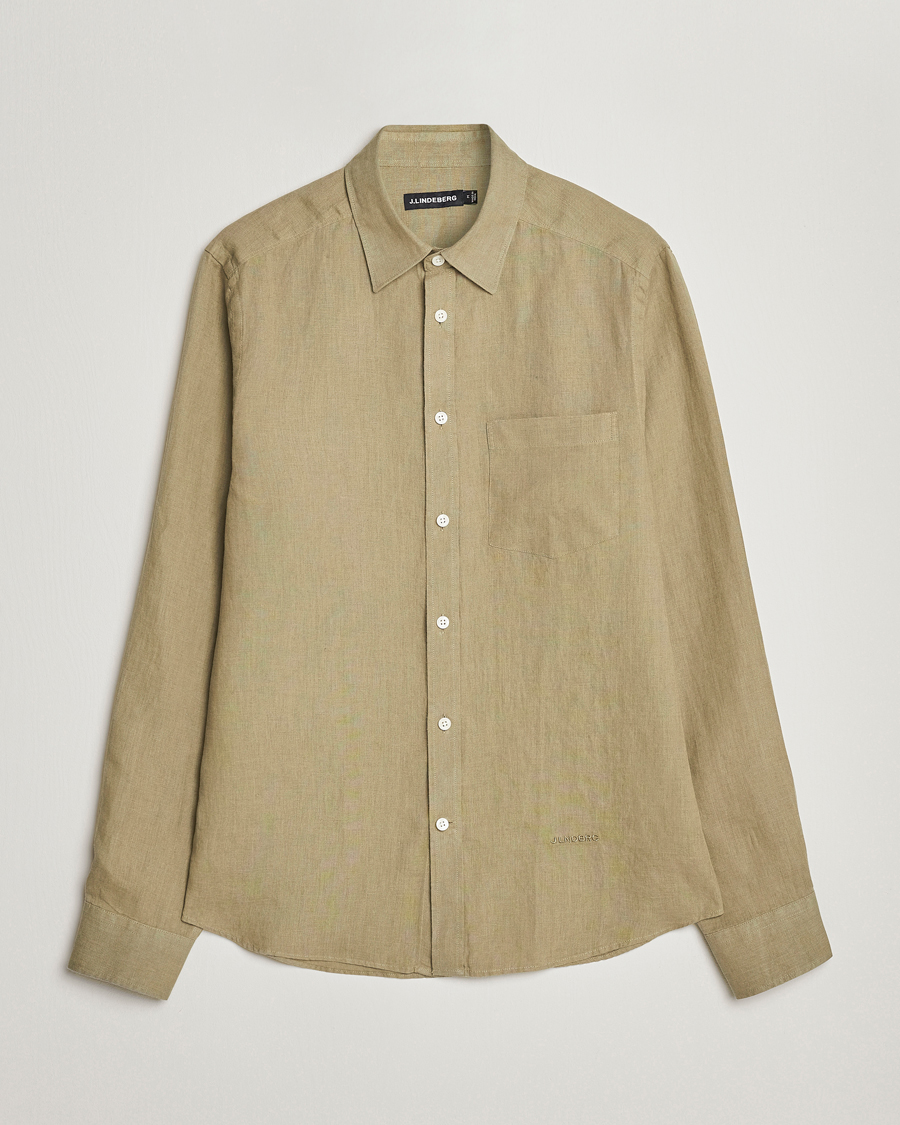 Homme | Chemises | J.Lindeberg | Slim Fit Clean Linen Shirt Aloe