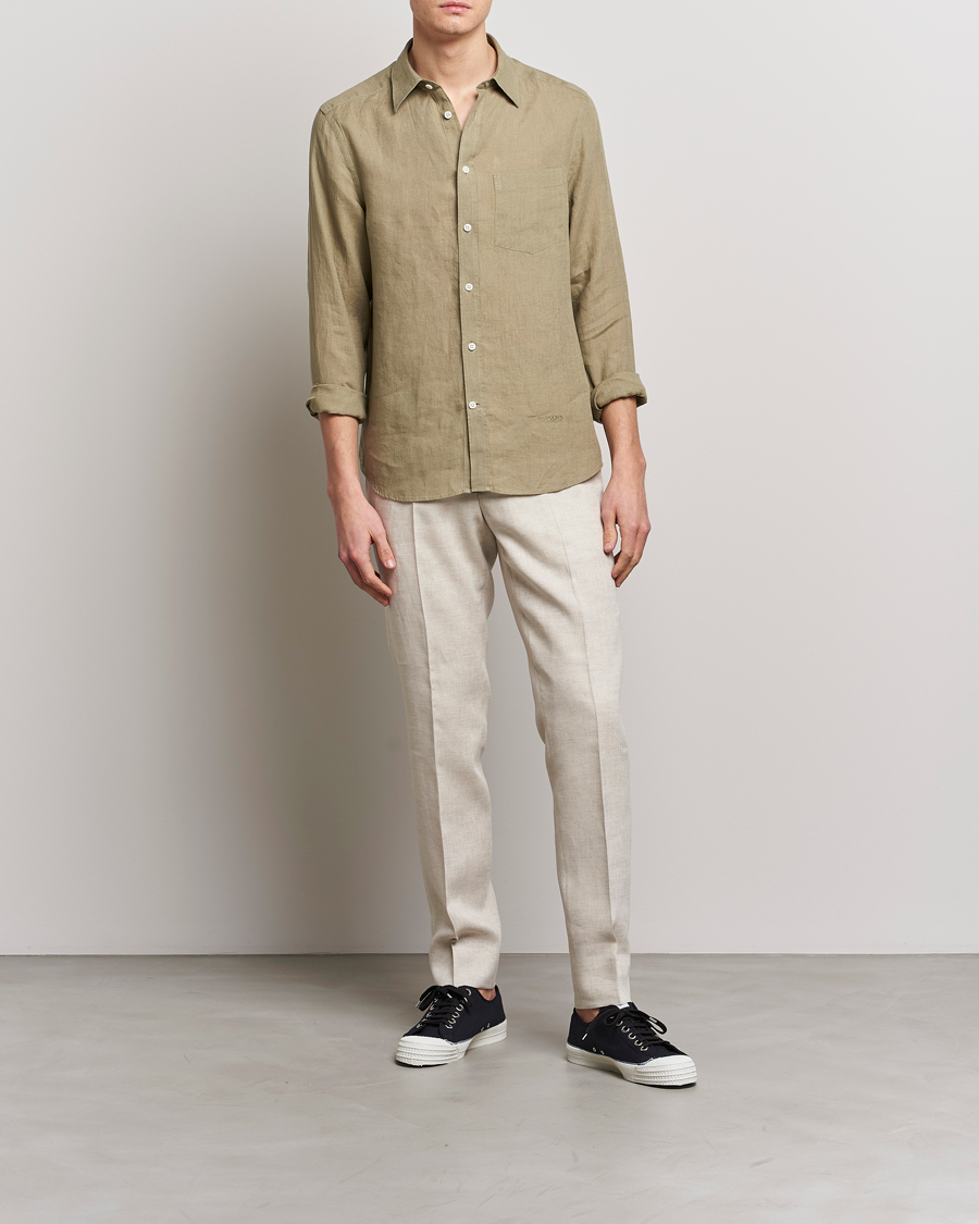 Homme | Chemises | J.Lindeberg | Slim Fit Clean Linen Shirt Aloe