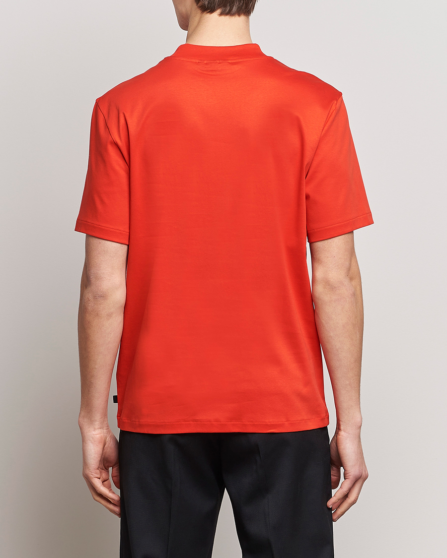 Homme | T-shirts | J.Lindeberg | Ace Mock Neck Mercerized Cotton T-Shirt Fiery Red