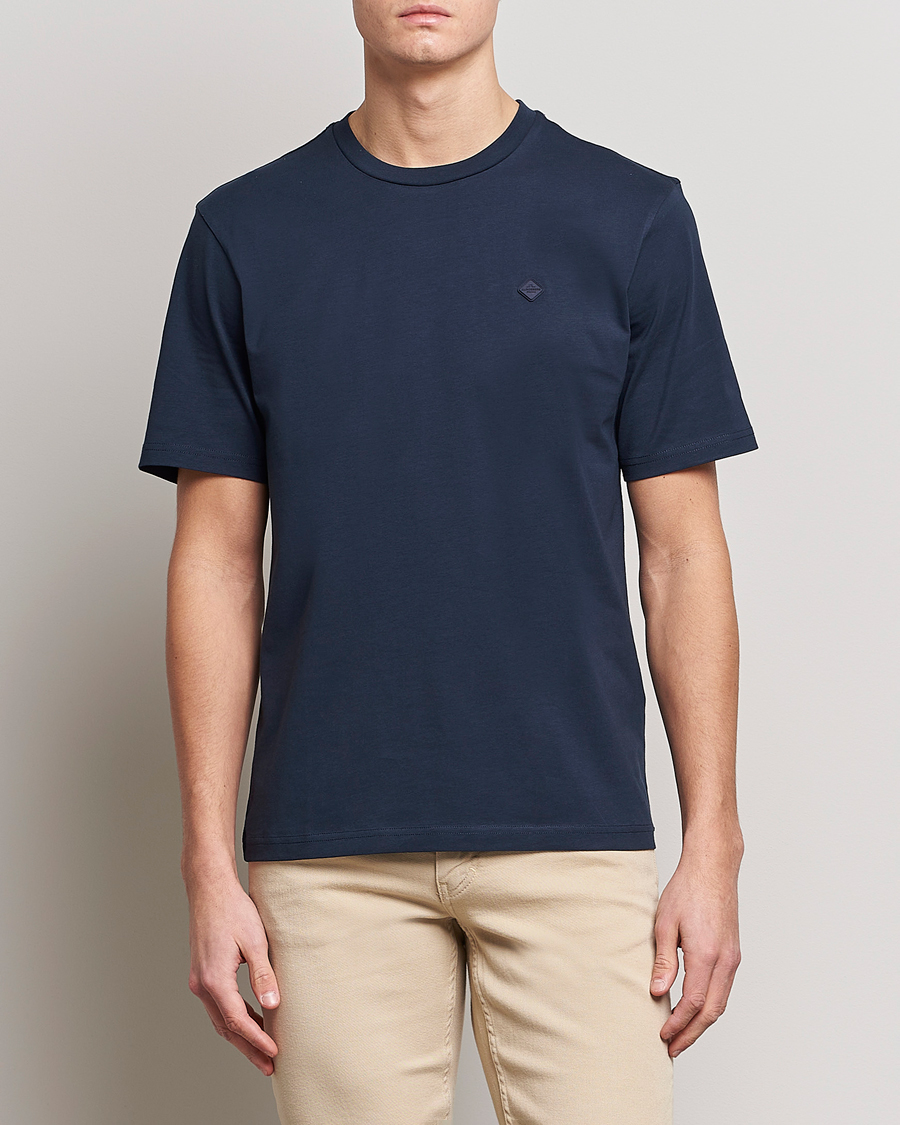 Homme | T-shirts | J.Lindeberg | Dale Organic Cotton Patch T-Shirt Navy