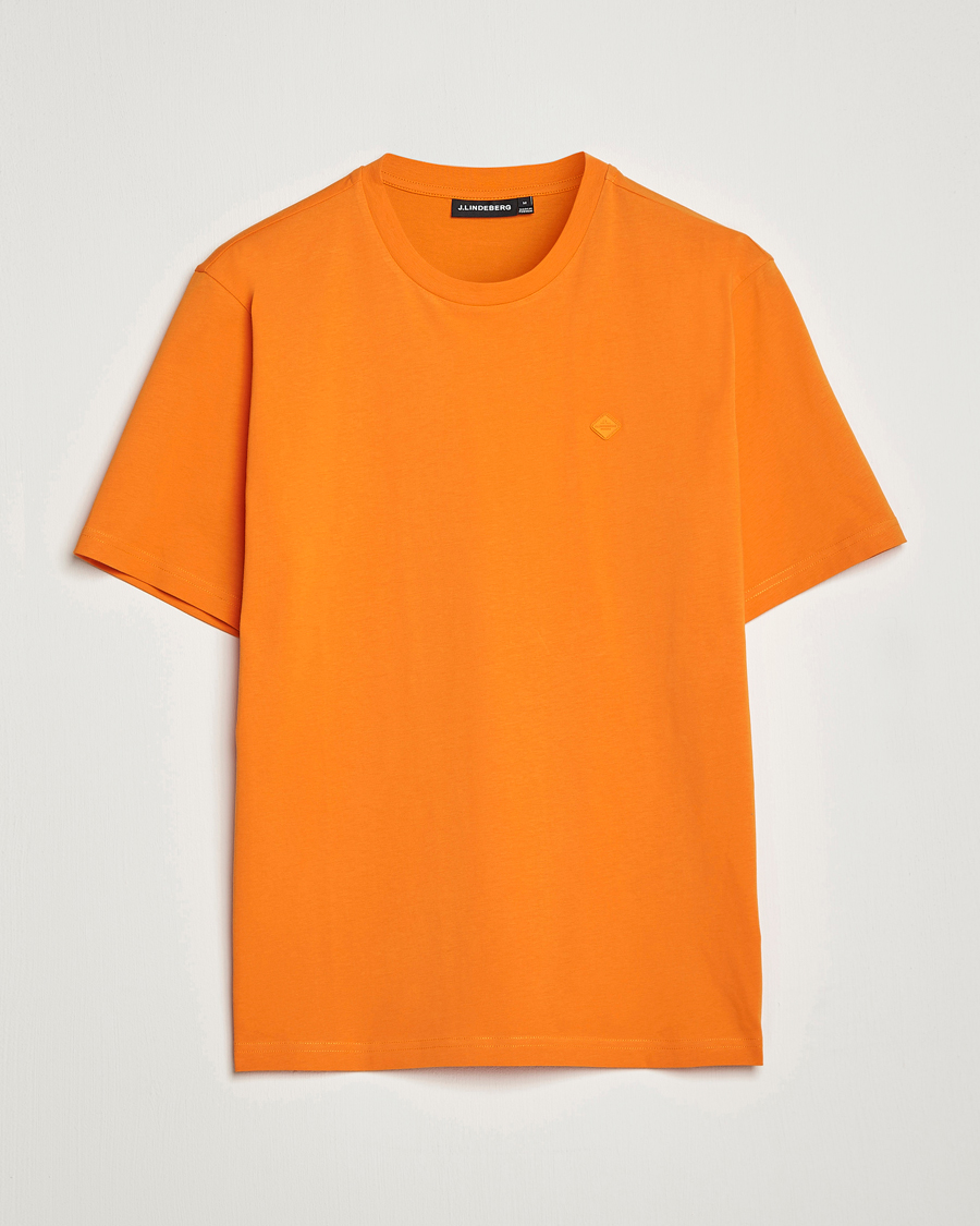 Homme | T-shirts | J.Lindeberg | Dale Organic Cotton Patch T-Shirt Russet Orange