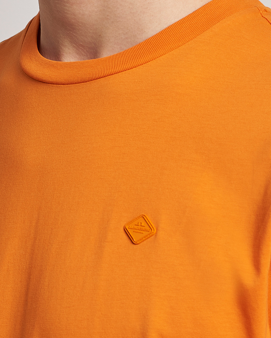 Homme | T-shirts | J.Lindeberg | Dale Organic Cotton Patch T-Shirt Russet Orange