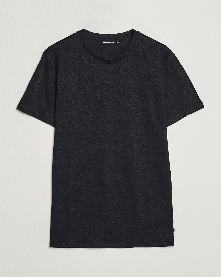 Homme | T-shirts | J.Lindeberg | Coma Linen Tee Black
