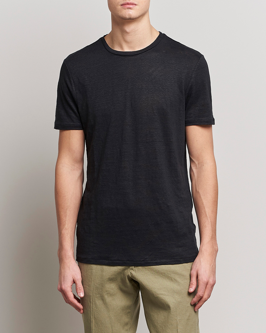 Homme | T-shirts | J.Lindeberg | Coma Linen Tee Black