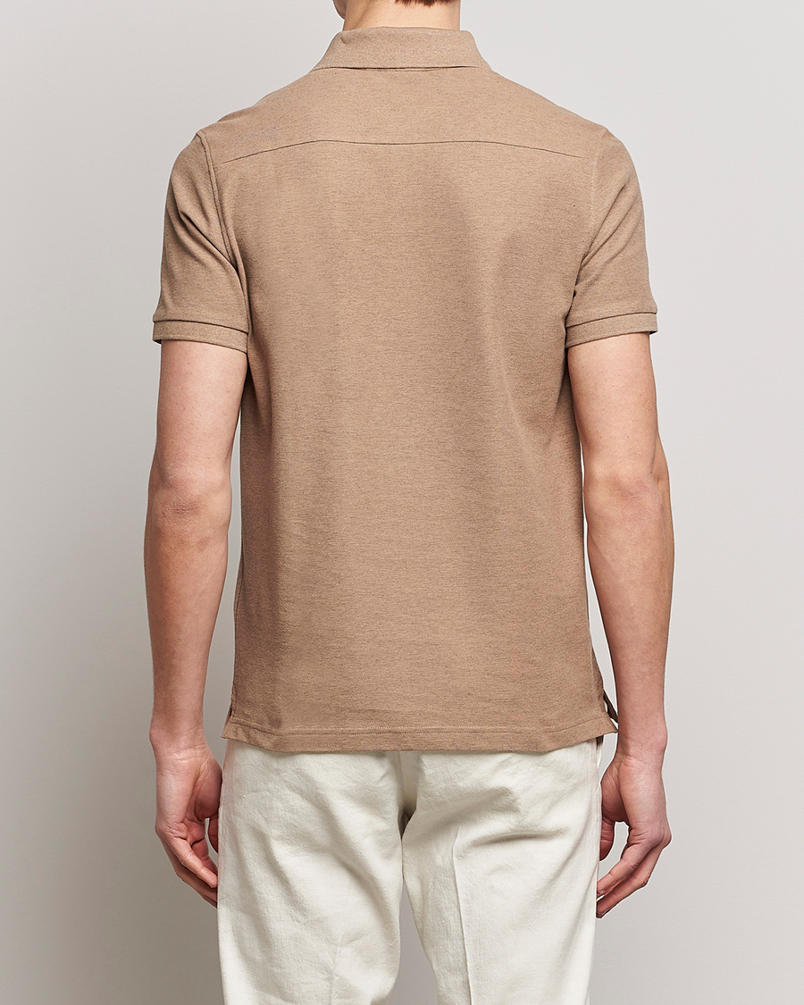 Homme | Polos | J.Lindeberg | Troy Clean Polo Tiger Brown Melange