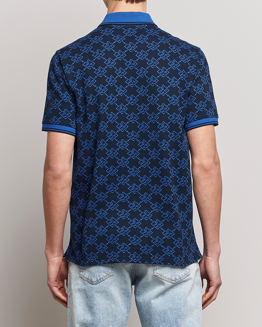 Homme | Polos | J.Lindeberg | Deklan Organic Cotton Jacquard Polo Navy