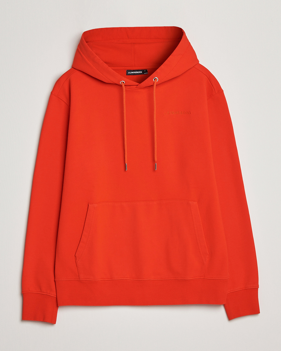 Homme | Pulls Et Tricots | J.Lindeberg | Chip Cotton Hoodie Fiery Red
