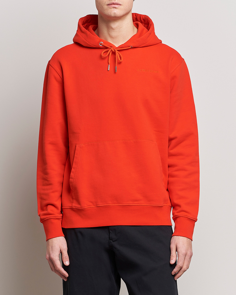 Homme | Pulls Et Tricots | J.Lindeberg | Chip Cotton Hoodie Fiery Red
