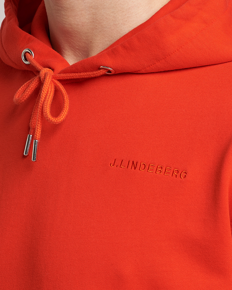 Homme | Pulls Et Tricots | J.Lindeberg | Chip Cotton Hoodie Fiery Red