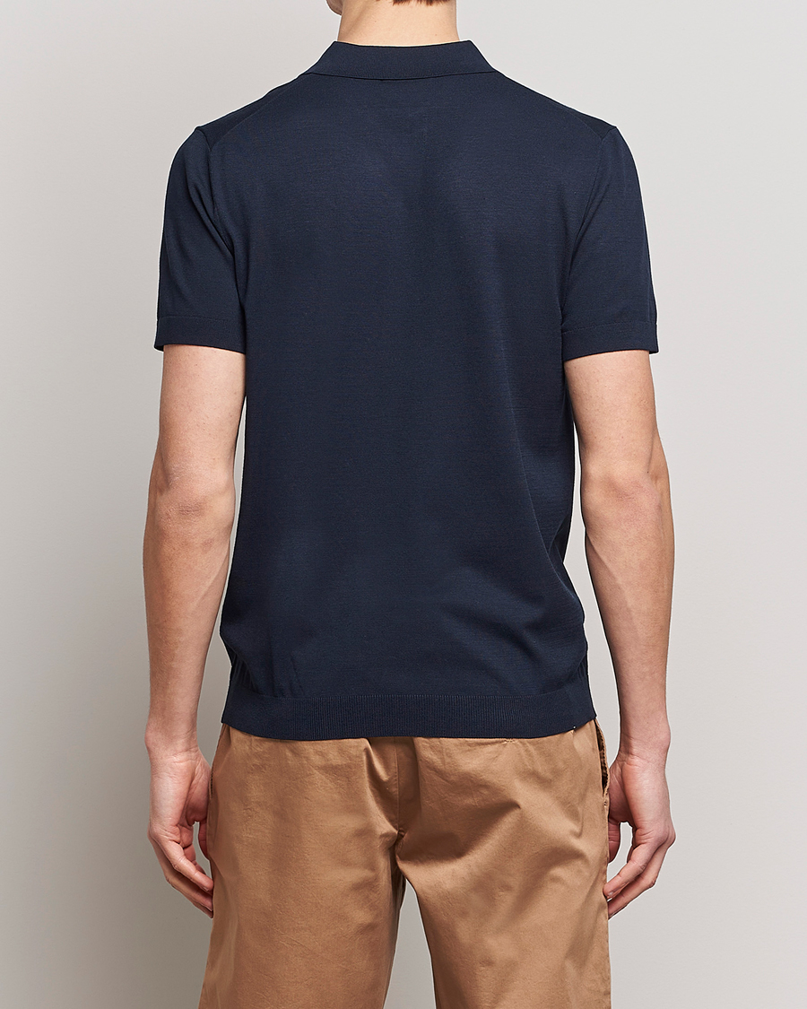 Homme | Polos | J.Lindeberg | Ridge Rayon Silk Polo Navy