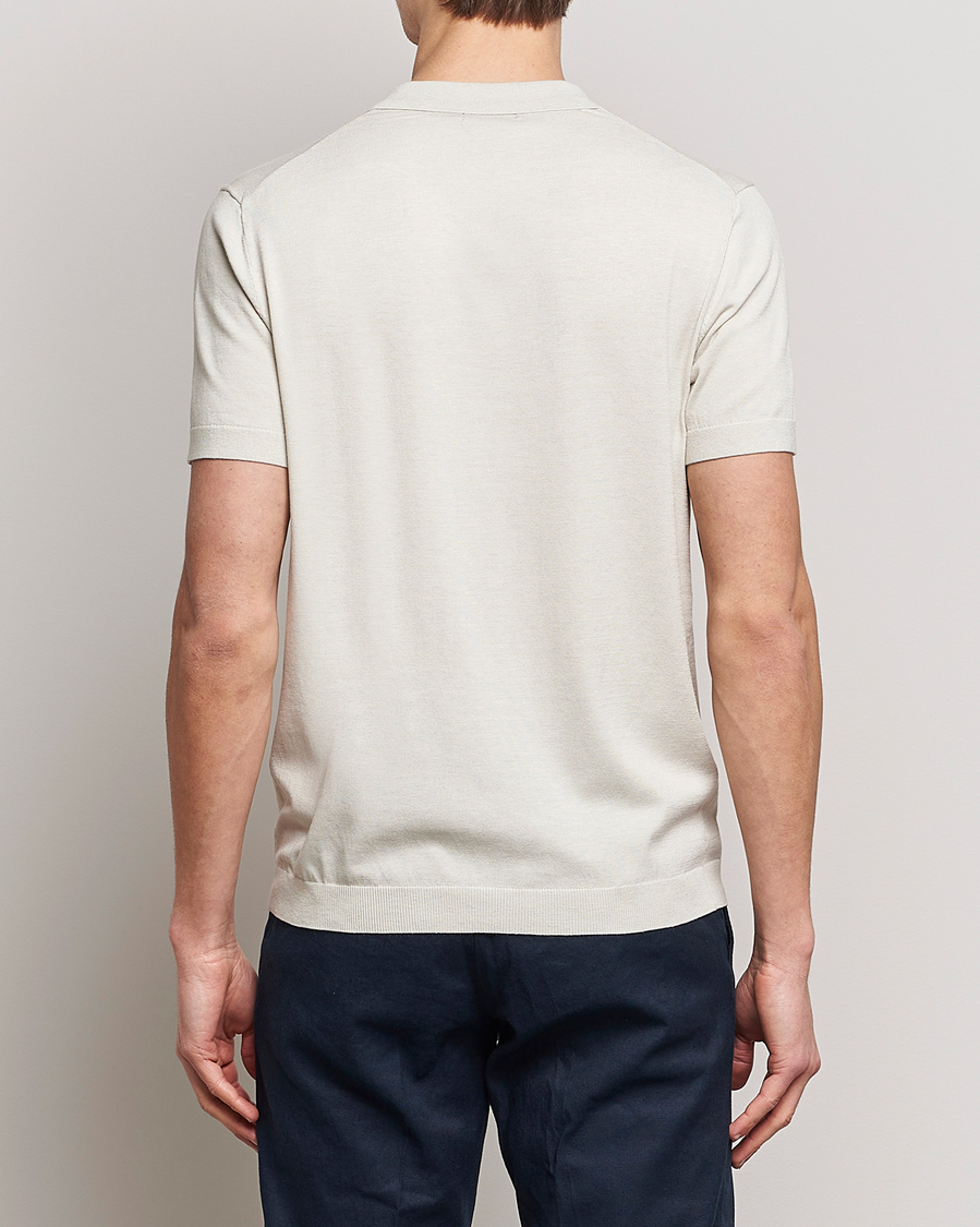 Homme | Polos | J.Lindeberg | Ridge Rayon Silk Polo Light Grey Melange