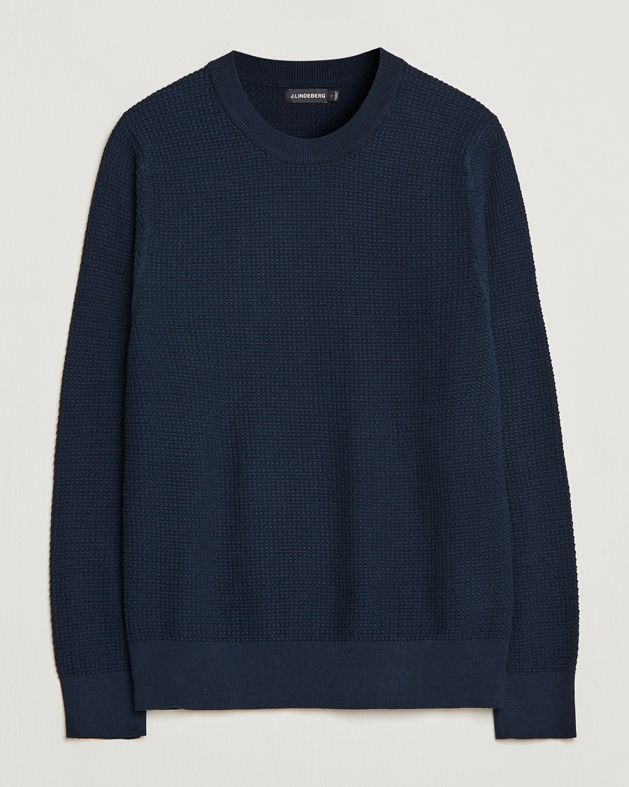 Homme | Pulls Et Tricots | J.Lindeberg | Arthur Structure Organic Cotton Crew Neck Navy