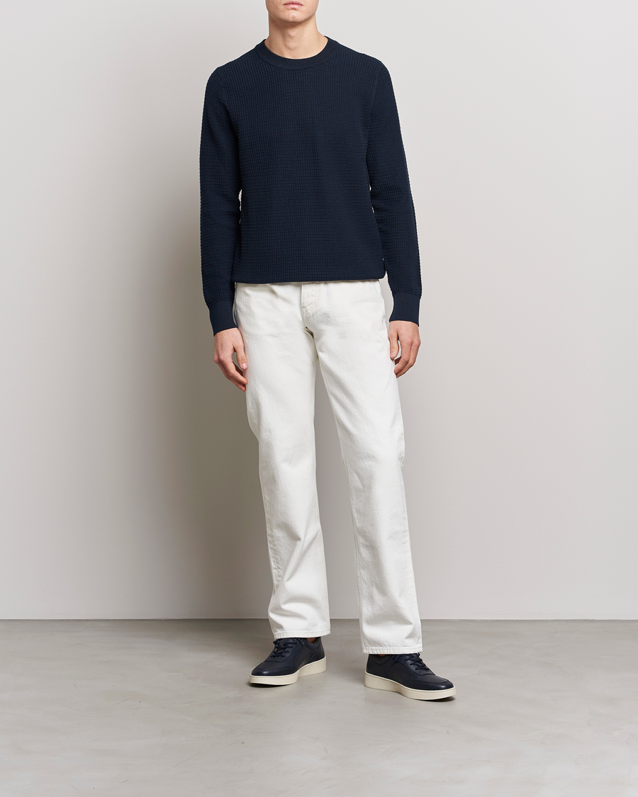 Homme | Pulls Et Tricots | J.Lindeberg | Arthur Structure Organic Cotton Crew Neck Navy