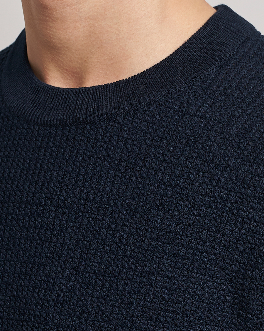 Homme | Pulls Et Tricots | J.Lindeberg | Arthur Structure Organic Cotton Crew Neck Navy