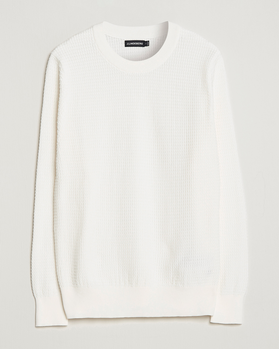 Homme | Pulls Et Tricots | J.Lindeberg | Arthur Structure Organic Cotton Crew Neck Cloud White