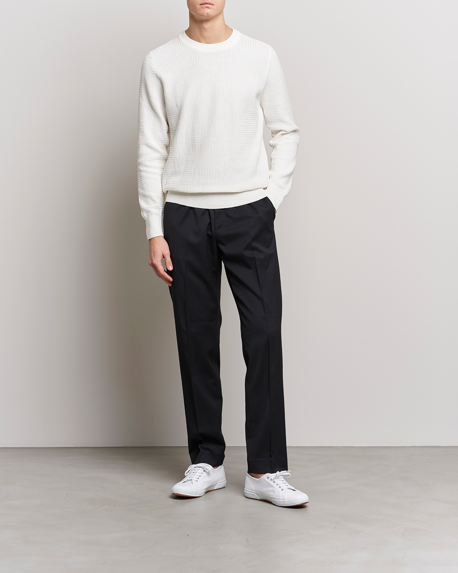 Homme | Pulls Et Tricots | J.Lindeberg | Arthur Structure Organic Cotton Crew Neck Cloud White