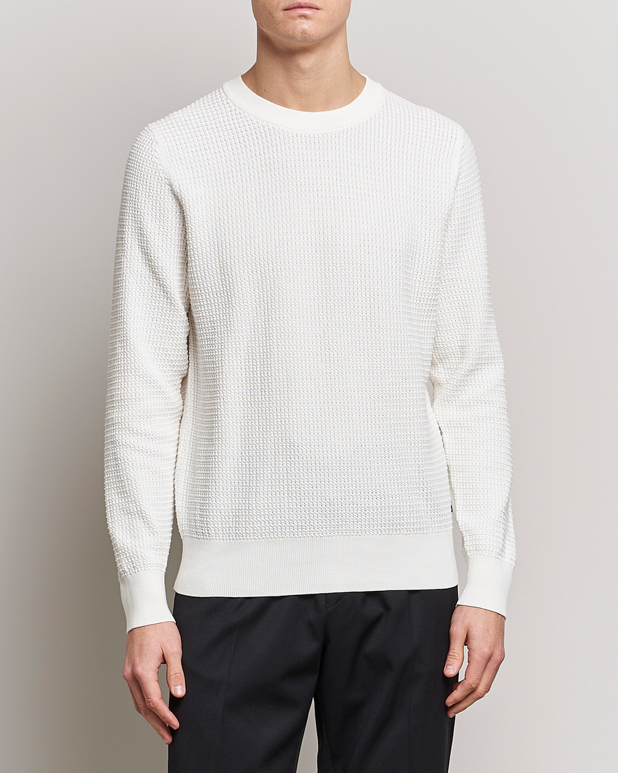 Homme | Pulls Et Tricots | J.Lindeberg | Arthur Structure Organic Cotton Crew Neck Cloud White