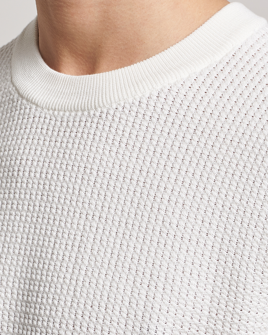 Homme | Pulls Et Tricots | J.Lindeberg | Arthur Structure Organic Cotton Crew Neck Cloud White
