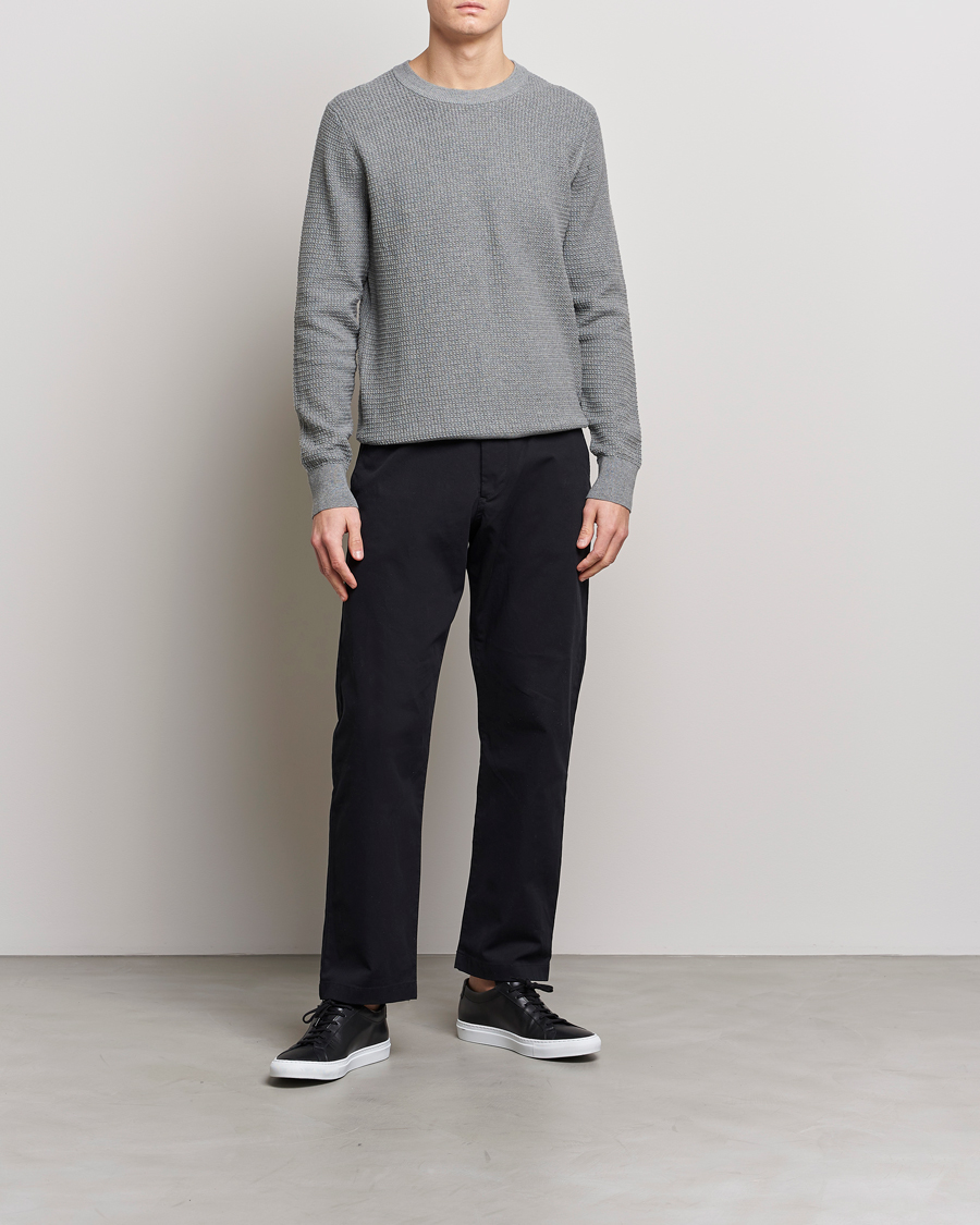 Homme | Pulls Et Tricots | J.Lindeberg | Arthur Structure Organic Cotton Crew Neck Light Grey