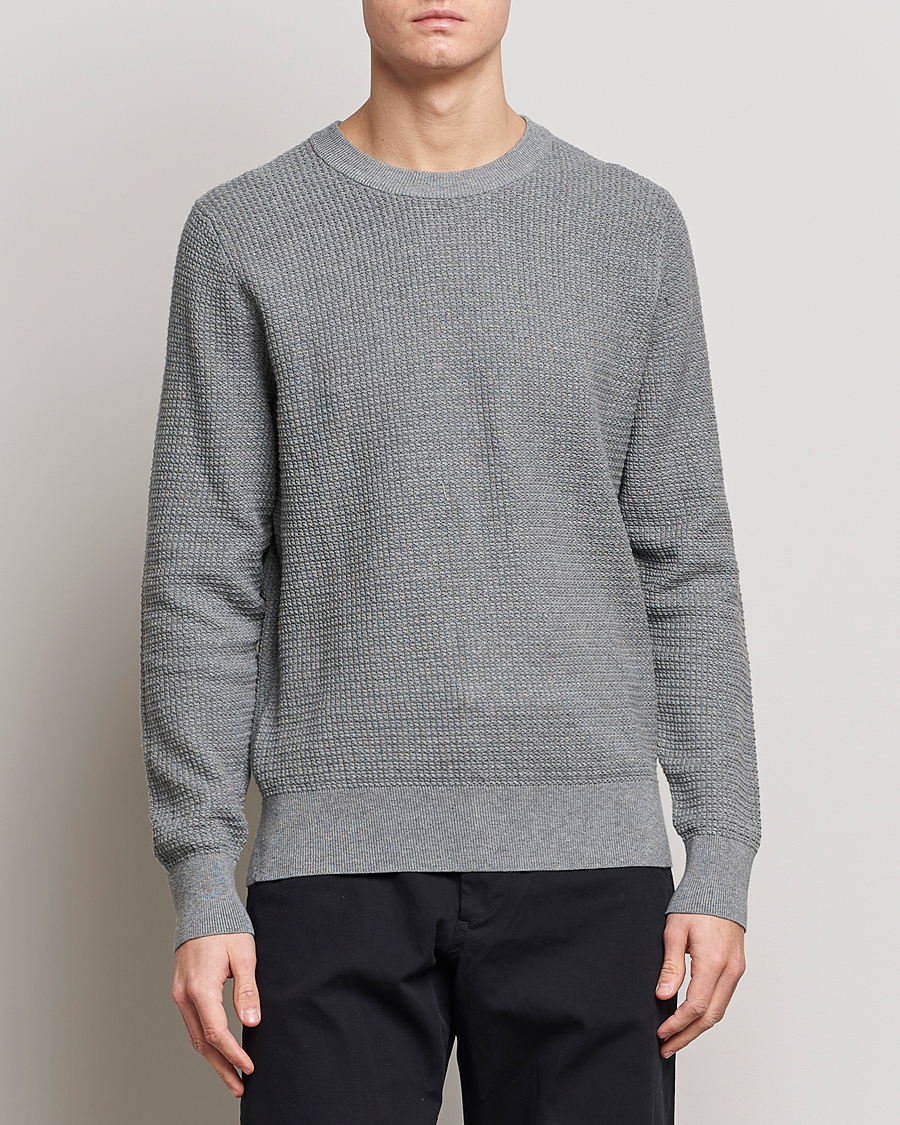 Homme | Pulls Et Tricots | J.Lindeberg | Arthur Structure Organic Cotton Crew Neck Light Grey