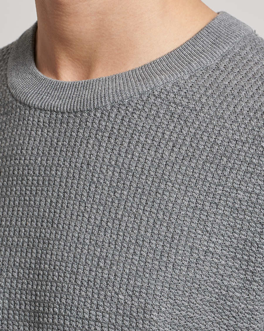 Homme | Pulls Et Tricots | J.Lindeberg | Arthur Structure Organic Cotton Crew Neck Light Grey