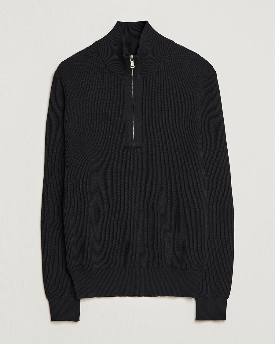 Homme | Pulls Et Tricots | J.Lindeberg | Alex Half Zip Organic Cotton Sweater Black