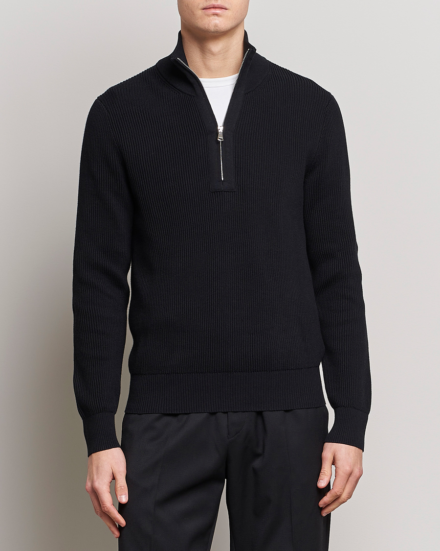 Homme | Pulls Et Tricots | J.Lindeberg | Alex Half Zip Organic Cotton Sweater Black