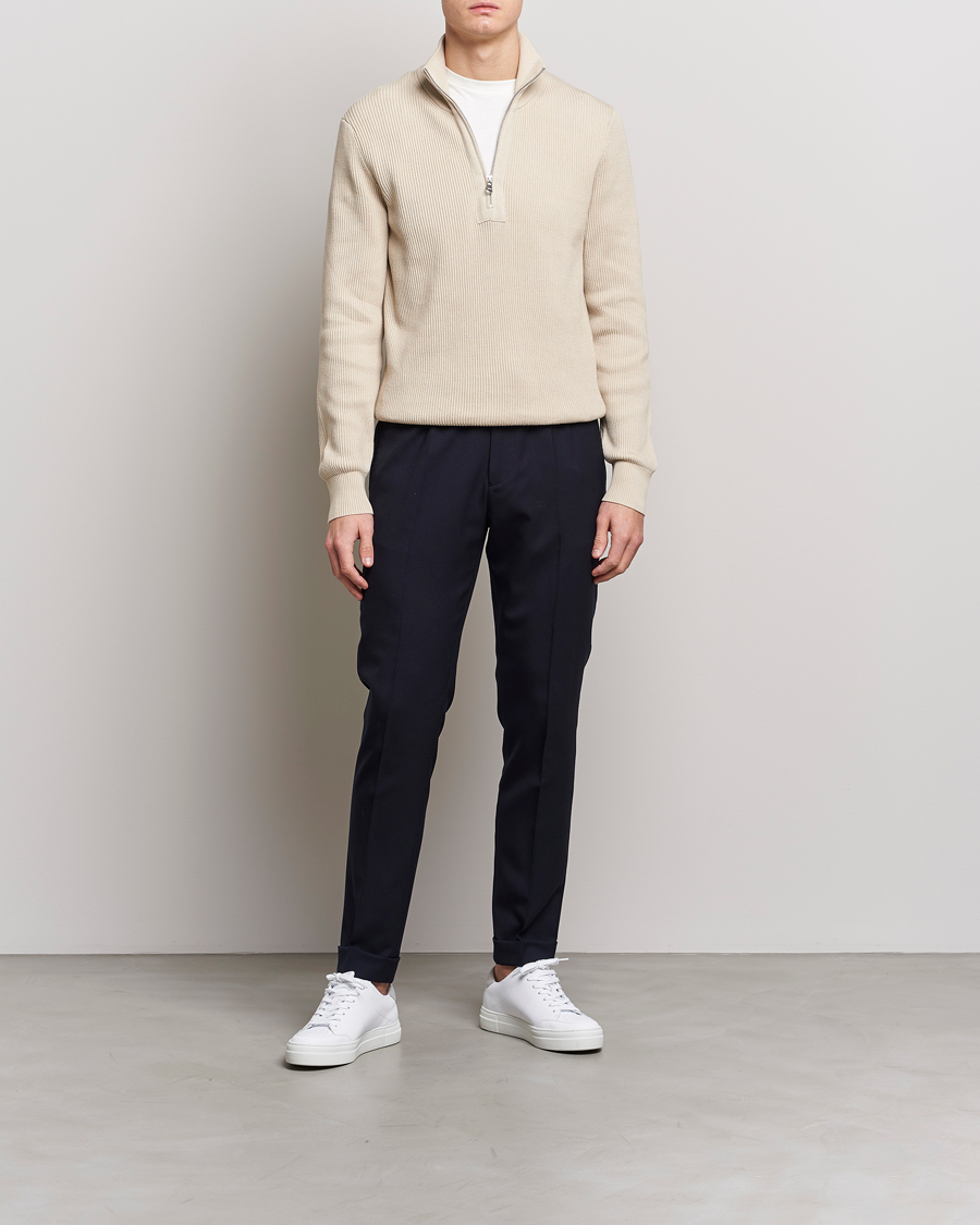 Homme | Pulls Et Tricots | J.Lindeberg | Alex Half Zip Organic Cotton Sweater Turtledove