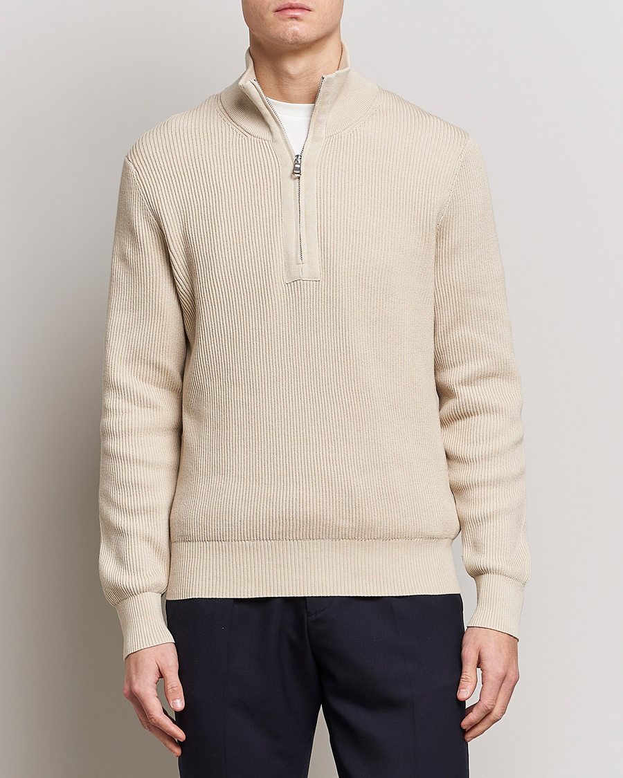 Homme | Pulls Et Tricots | J.Lindeberg | Alex Half Zip Organic Cotton Sweater Turtledove