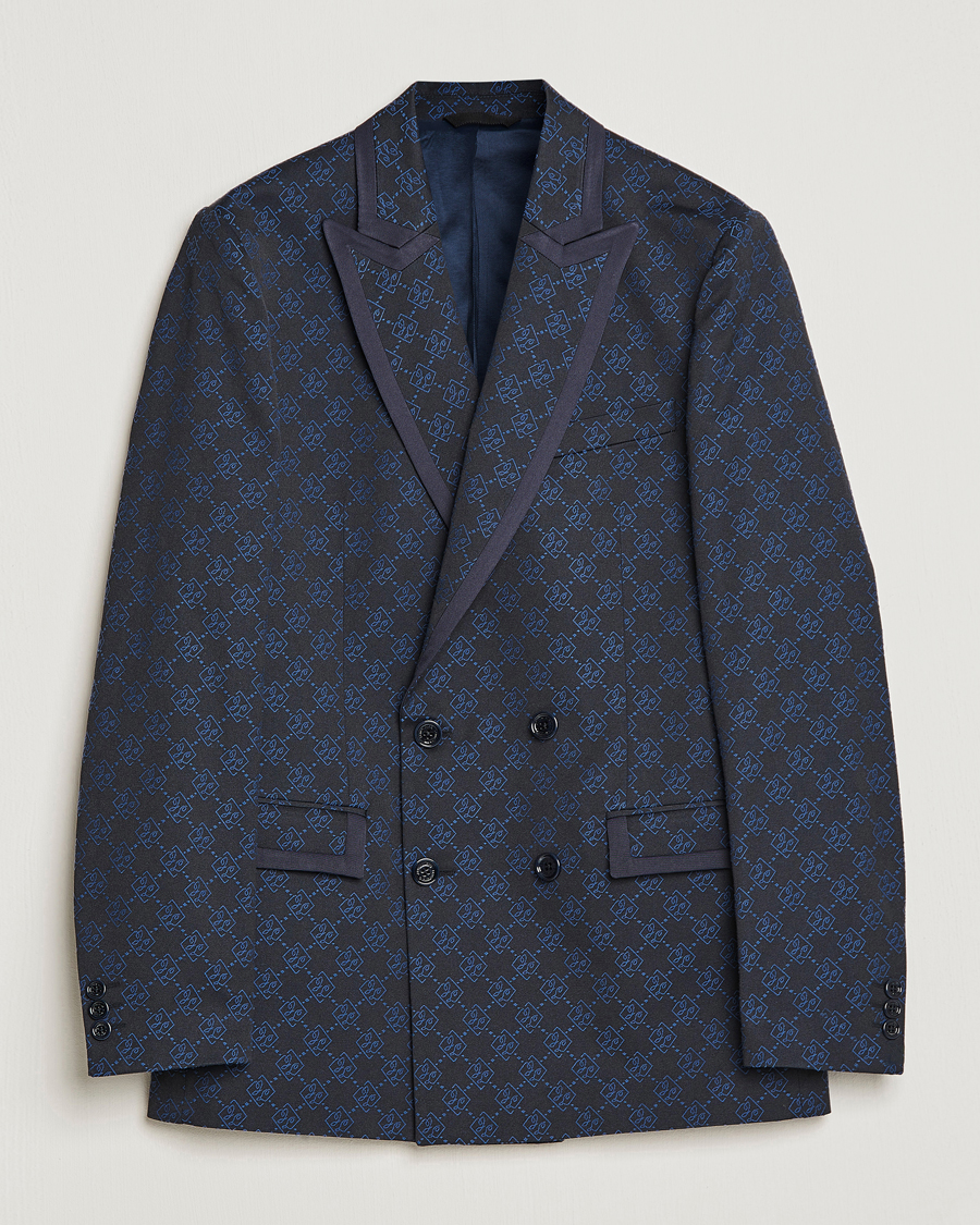 Homme | Blazers | J.Lindeberg | Doryl S JL Jacquard Double Breasted Blazer Navy