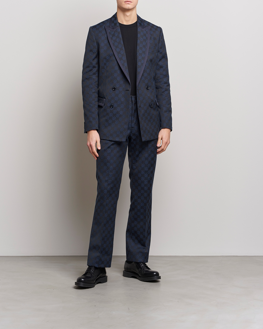 Homme | Blazers | J.Lindeberg | Doryl S JL Jacquard Double Breasted Blazer Navy