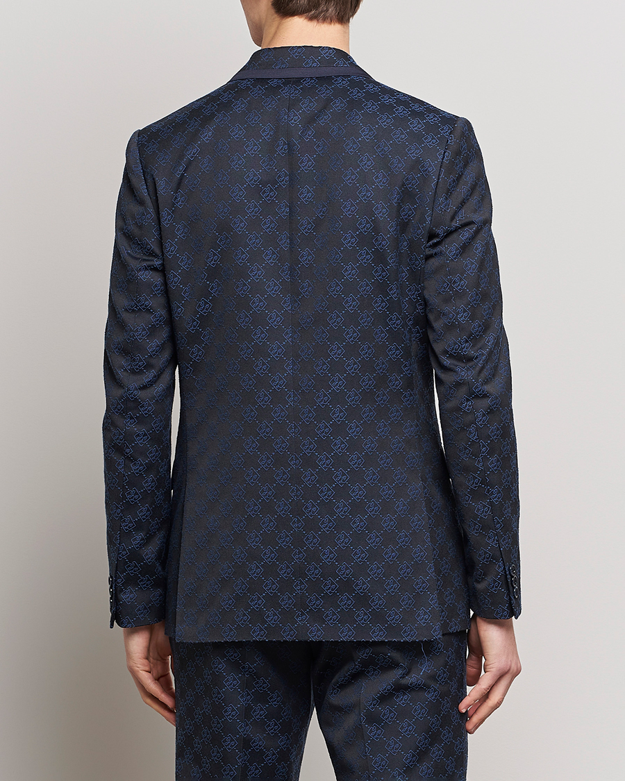 Homme | Blazers | J.Lindeberg | Doryl S JL Jacquard Double Breasted Blazer Navy