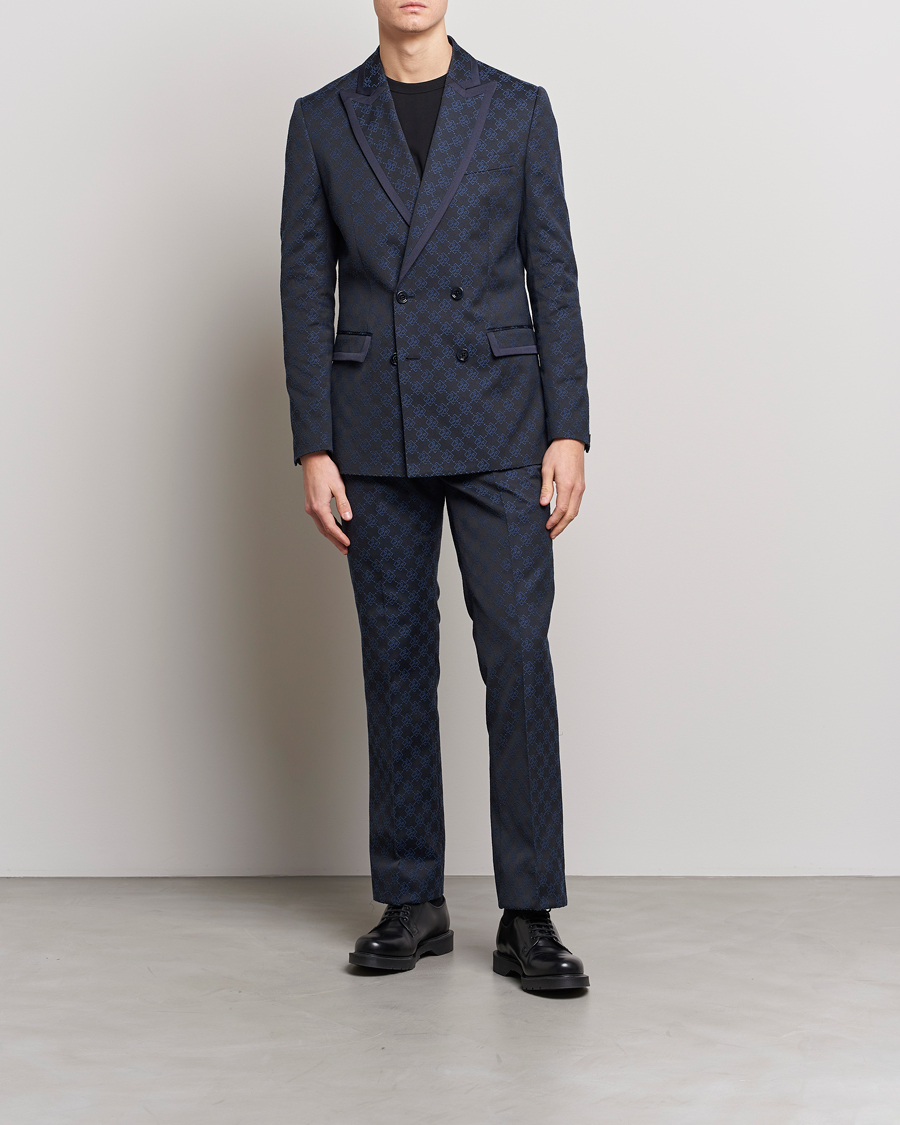 Homme | Pantalons | J.Lindeberg | Gomor JL Jacquard Trousers Navy