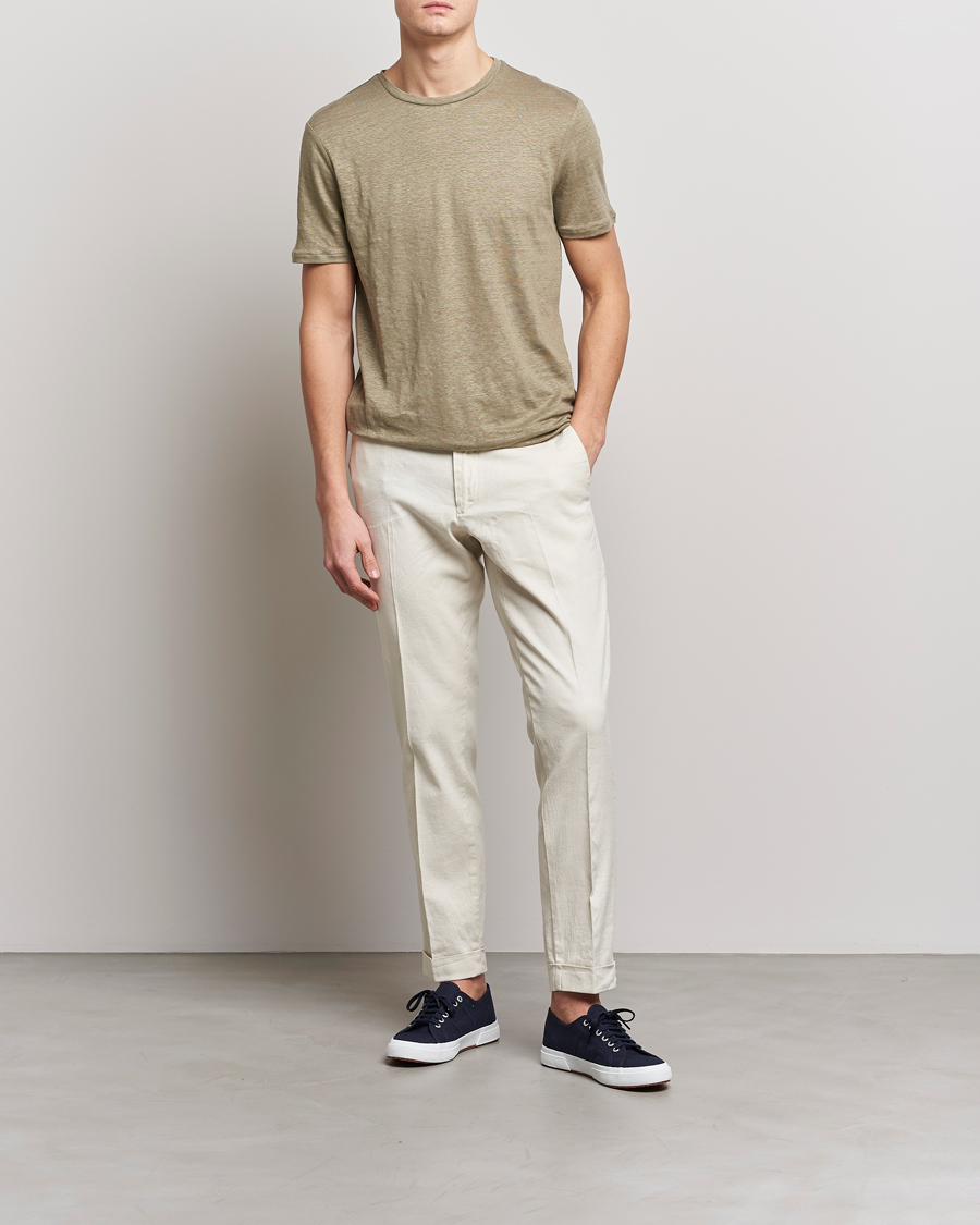 Homme | Pantalons | J.Lindeberg | Grant Stretch Cotton/Linen Trousers Turtledove