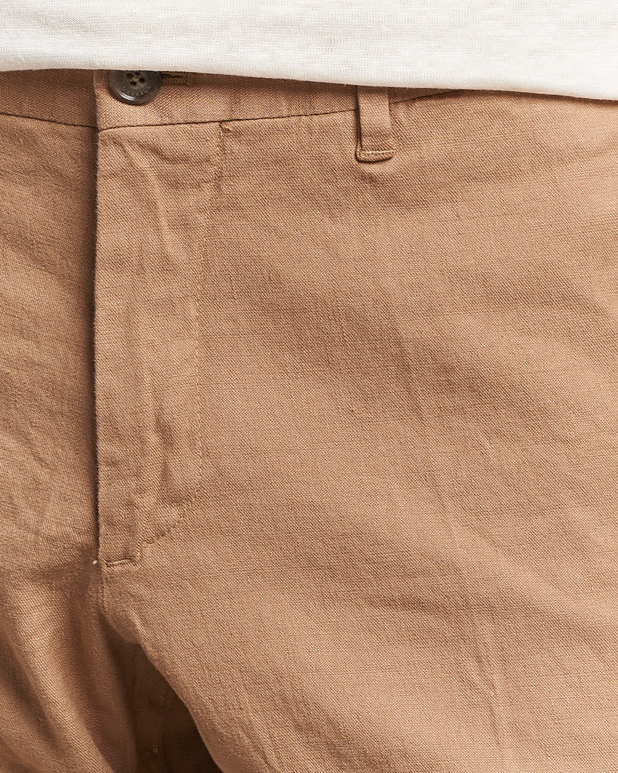 Homme | Pantalons | J.Lindeberg | Grant Stretch Cotton/Linen Trousers Tiger Brown