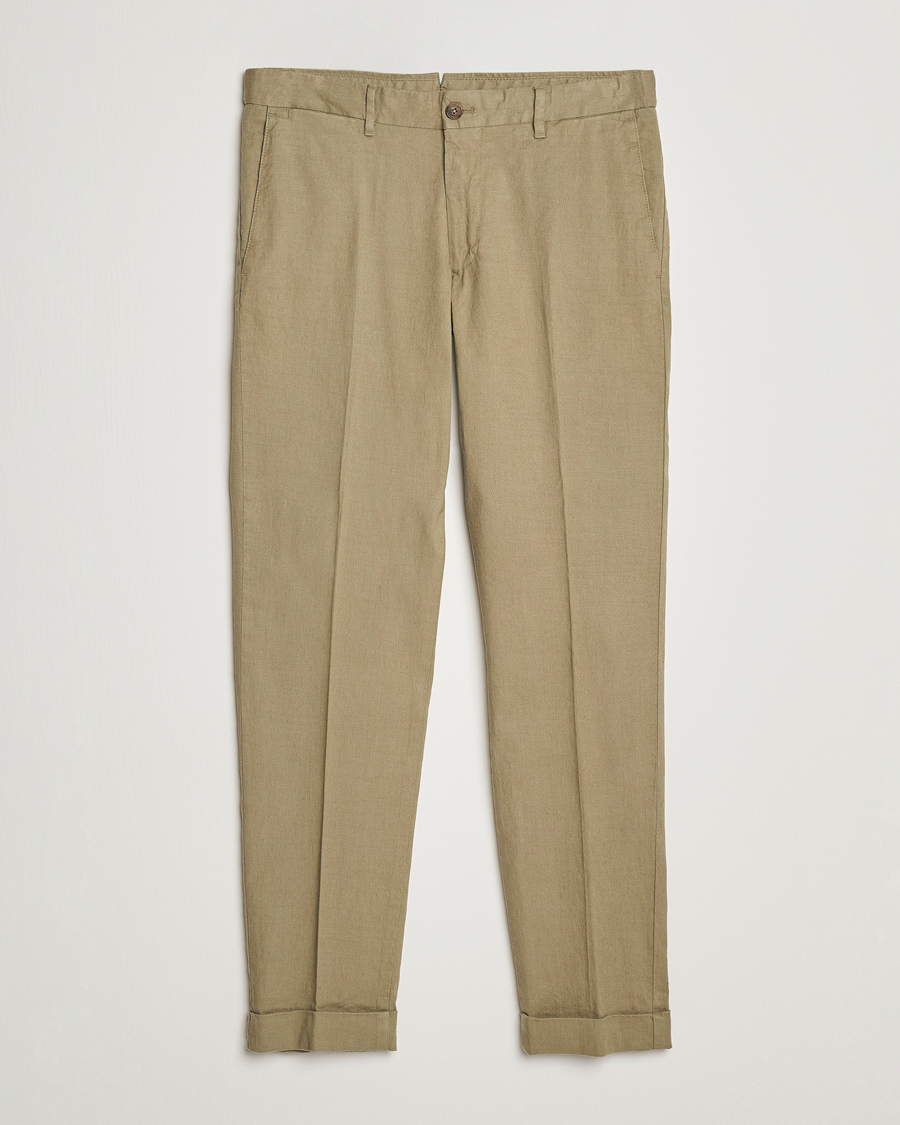Homme | Pantalons | J.Lindeberg | Grant Stretch Cotton/Linen Trousers Aloe