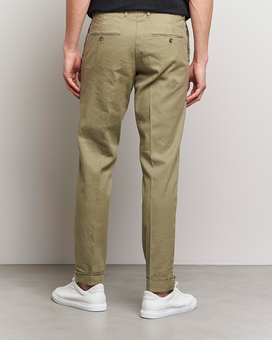 Homme | Pantalons | J.Lindeberg | Grant Stretch Cotton/Linen Trousers Aloe