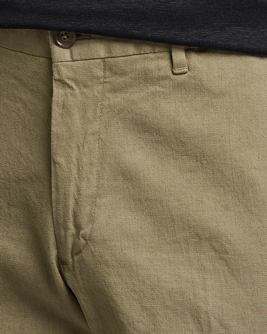 Homme | Pantalons | J.Lindeberg | Grant Stretch Cotton/Linen Trousers Aloe