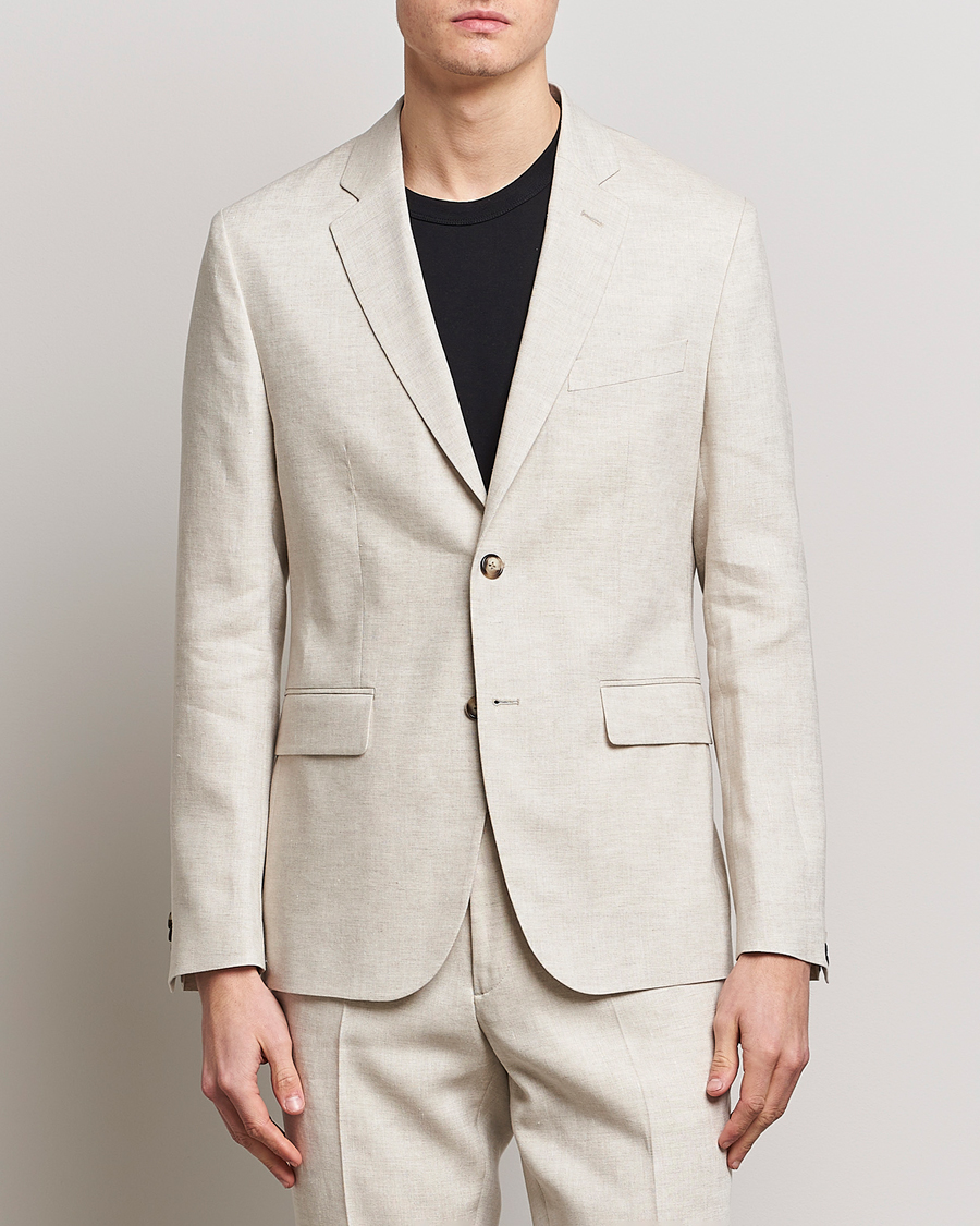 Homme | Blazers | J.Lindeberg | Hopper Super Linen Blazer Safari Beige