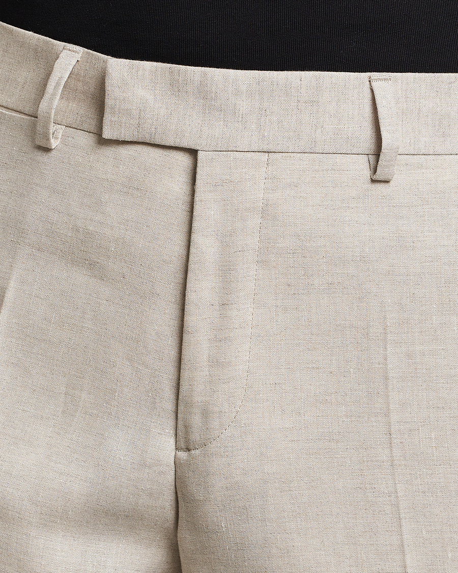 Homme | Pantalons | J.Lindeberg | Grant Super Linen Trousers Safari Beige