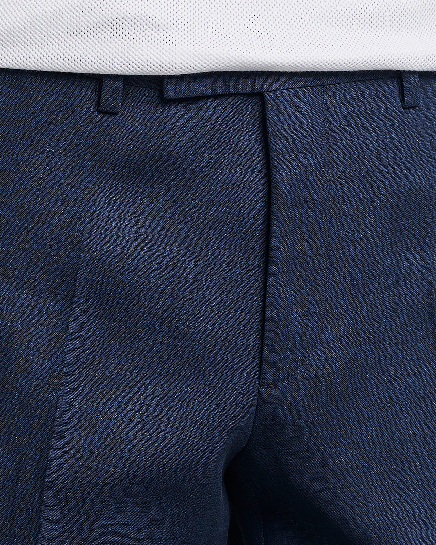Homme | Pantalons | J.Lindeberg | Grant Super Linen Trousers Blue Indigo