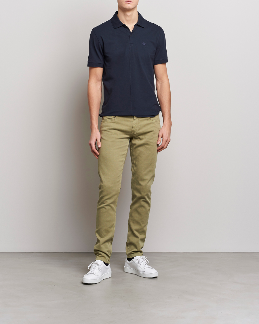 Homme | Pantalons | J.Lindeberg | Jay Solid Stretch 5-Pocket Trousers Aloe