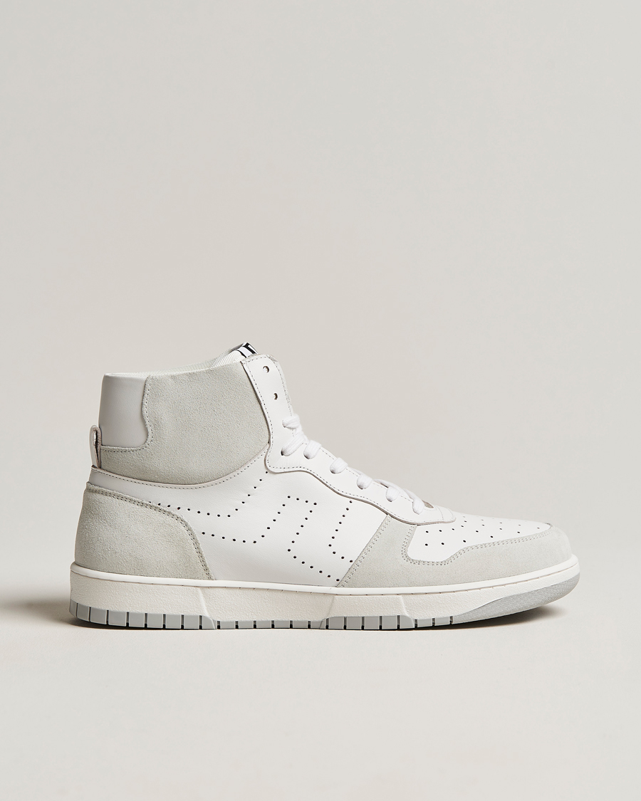 Homme | J.Lindeberg Kane High Top Leather Sneaker White | J.Lindeberg | Kane High Top Leather Sneaker White