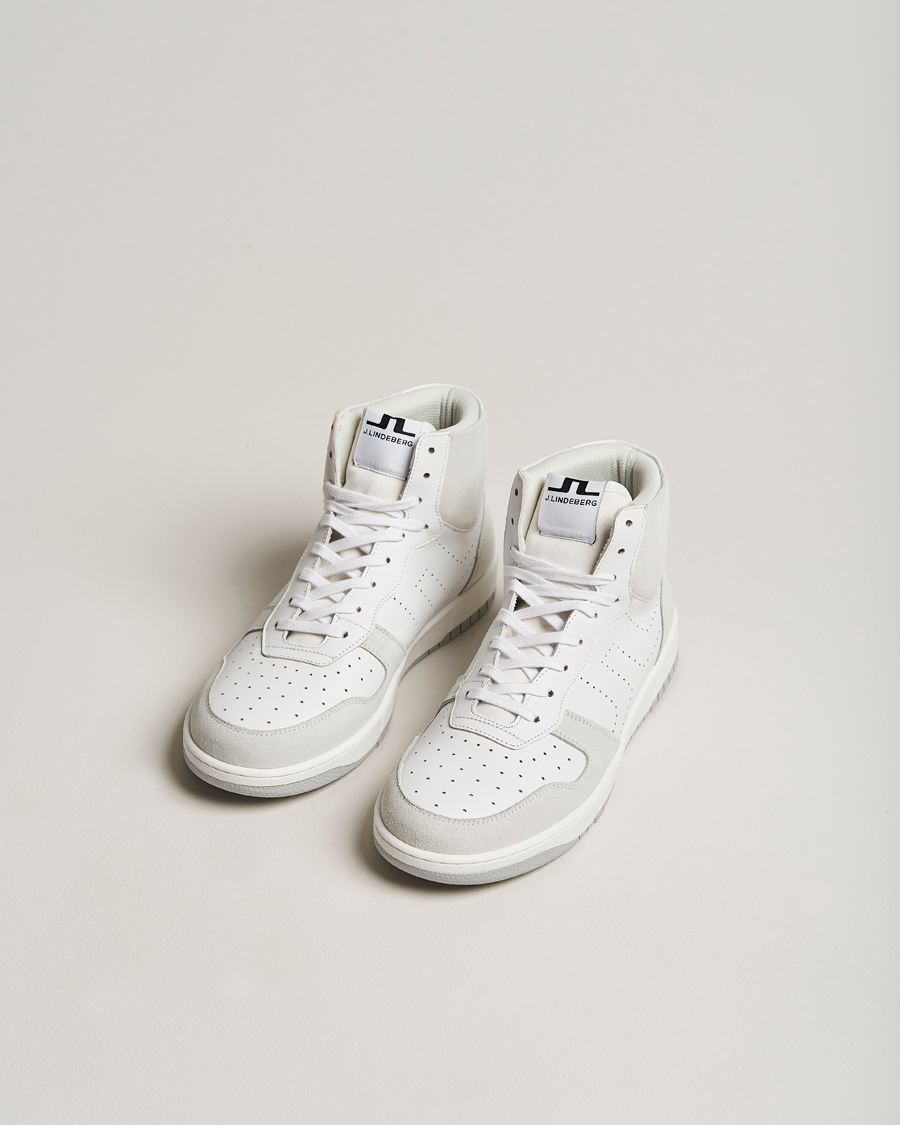 Homme | J.Lindeberg Kane High Top Leather Sneaker White | J.Lindeberg | Kane High Top Leather Sneaker White