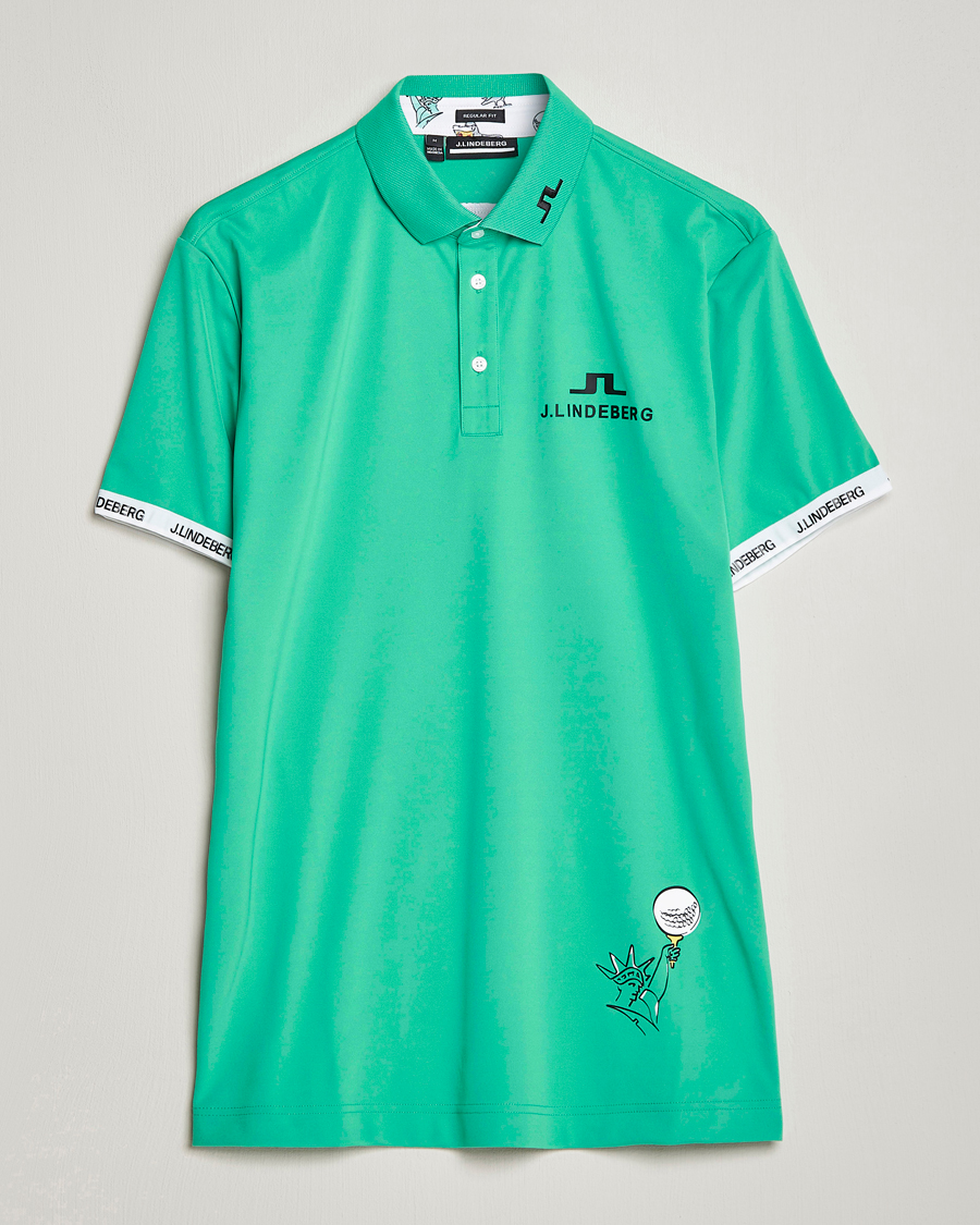 Homme | Polos | J.Lindeberg | KV PGA Printed Jersey Polo Blarney Green