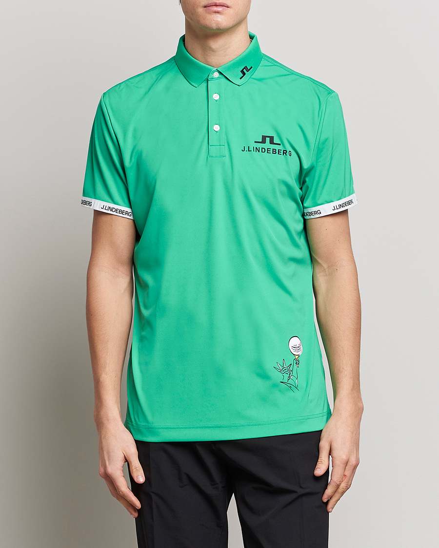 Homme | Polos | J.Lindeberg | KV PGA Printed Jersey Polo Blarney Green