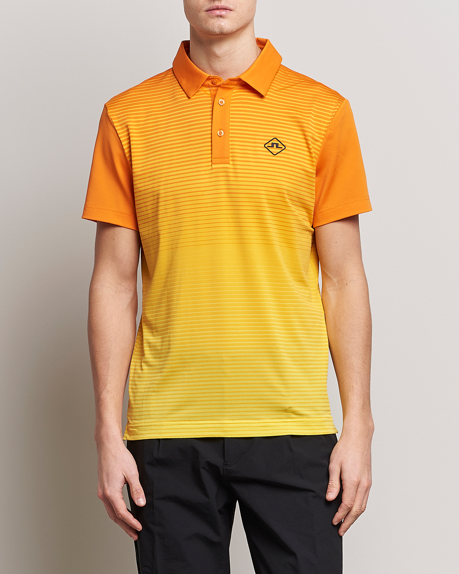 Homme | Polos | J.Lindeberg | Lowell Faded Slim Fit Polo Russet Orange