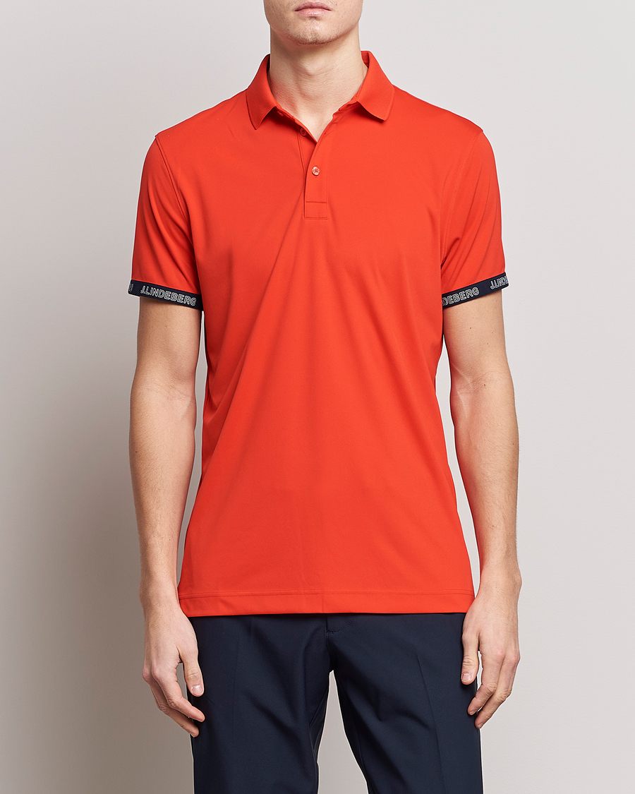 Homme | Polos | J.Lindeberg | Guy Regular Fit Polo Fiery Red