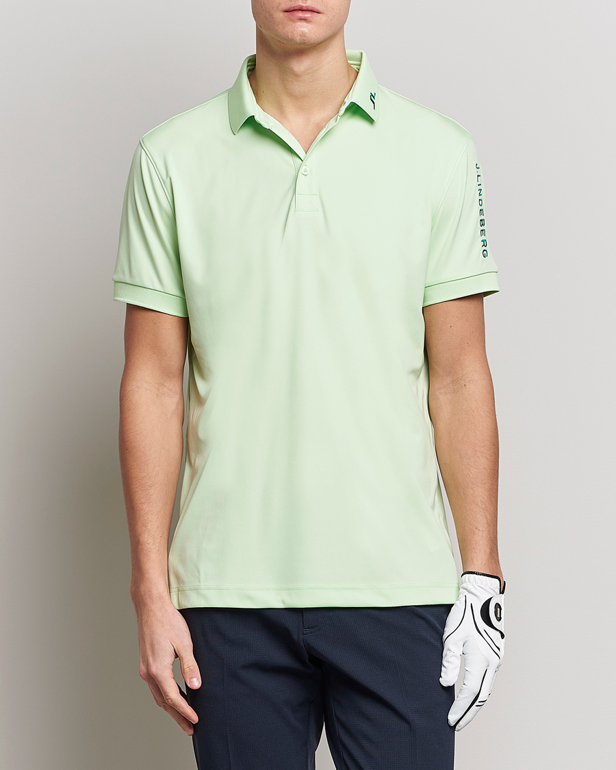 Homme | Polos | J.Lindeberg | Tour Tech Regular Fit Polo Patina Green